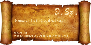 Domoszlai Szabolcs névjegykártya